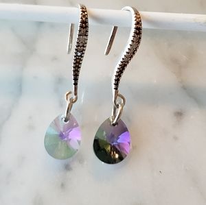 Galaxy colored water drop shape earrings